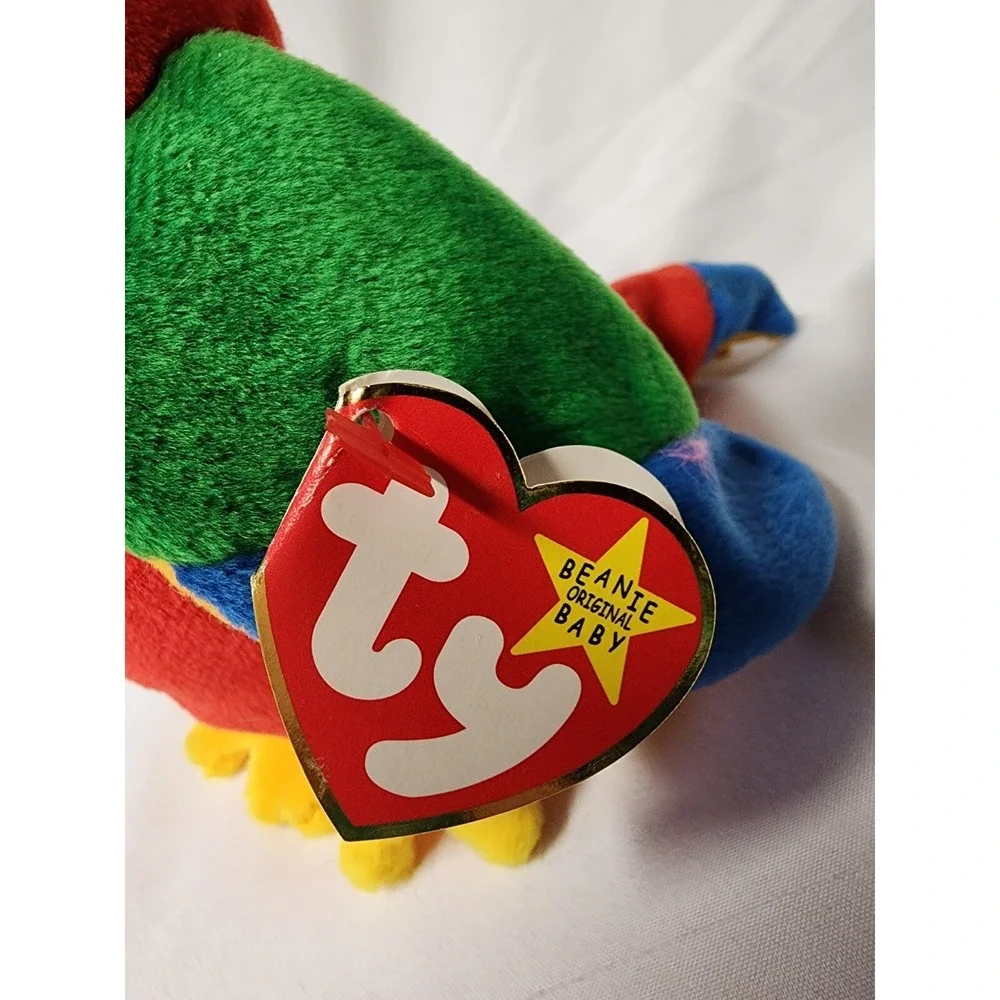 Ty Beanie Baby Jabber‎ The Parrot Tropical Bird Birthday October 10 1997  errors